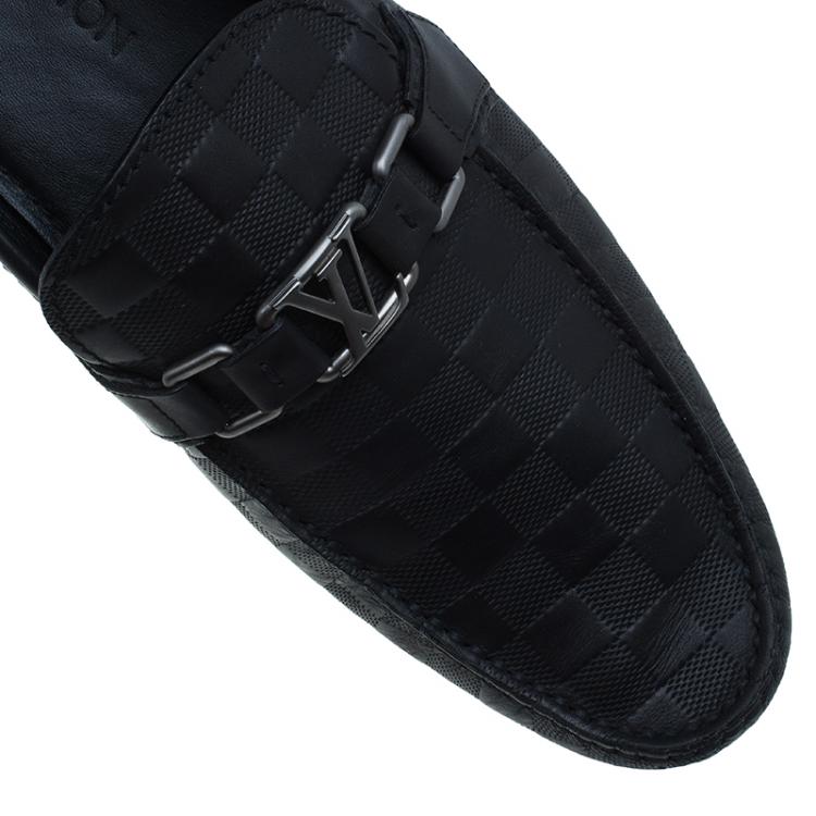 Pre Owned Louis Vuitton Black Hockenheim Moccasins Size 44.5
