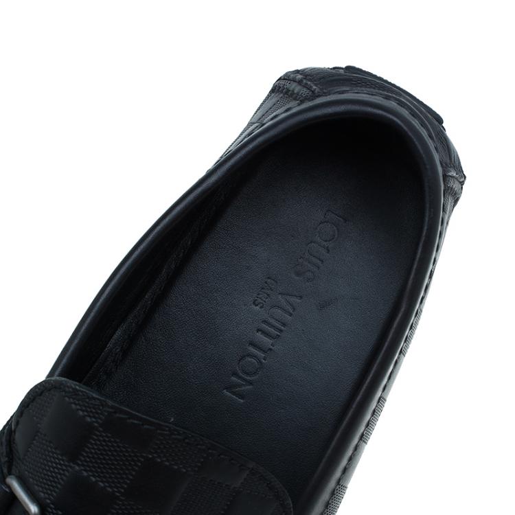 Pre Owned Louis Vuitton Black Hockenheim Moccasins Size 44.5