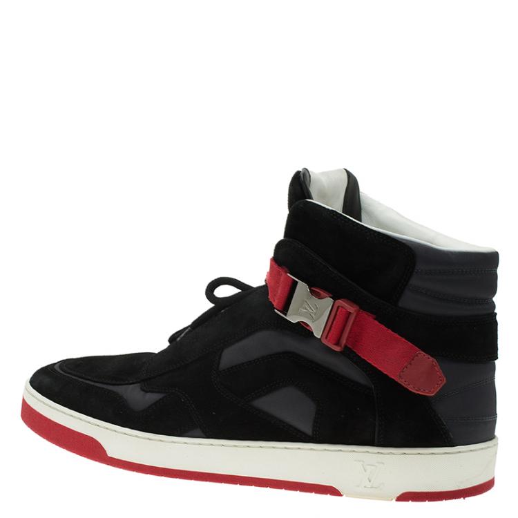 Pre Owned Louis Vuitton Black Suede Slipstream High Top Sneaker Size 43