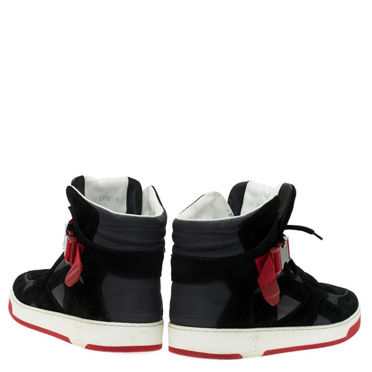 Pre Owned Louis Vuitton Black Suede Slipstream High Top Sneaker Size 43