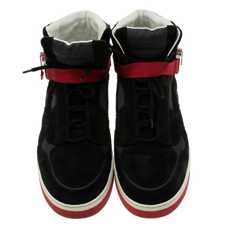 Pre Owned Louis Vuitton Black Suede Slipstream High Top Sneaker Size 43