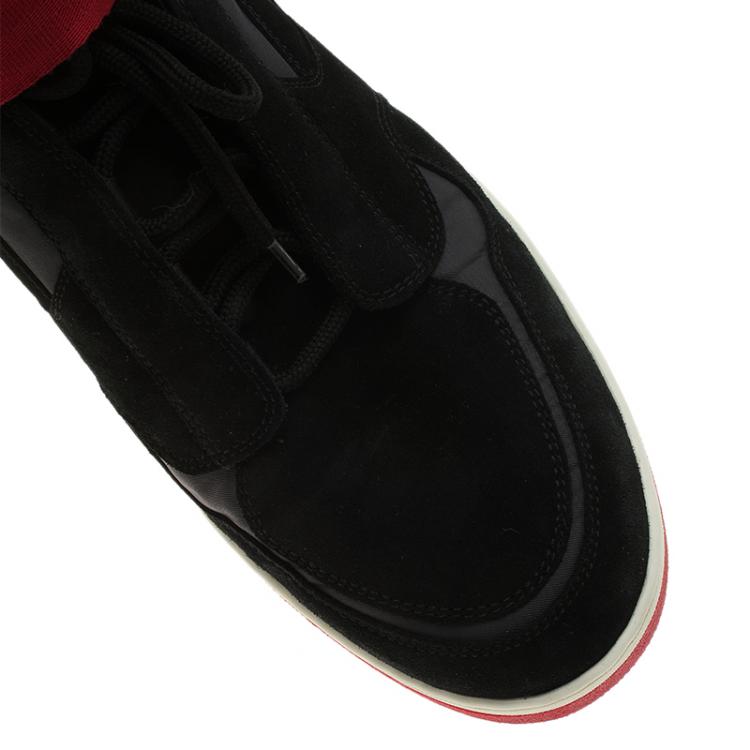 Pre Owned Louis Vuitton Black Suede Slipstream High Top Sneaker Size 43