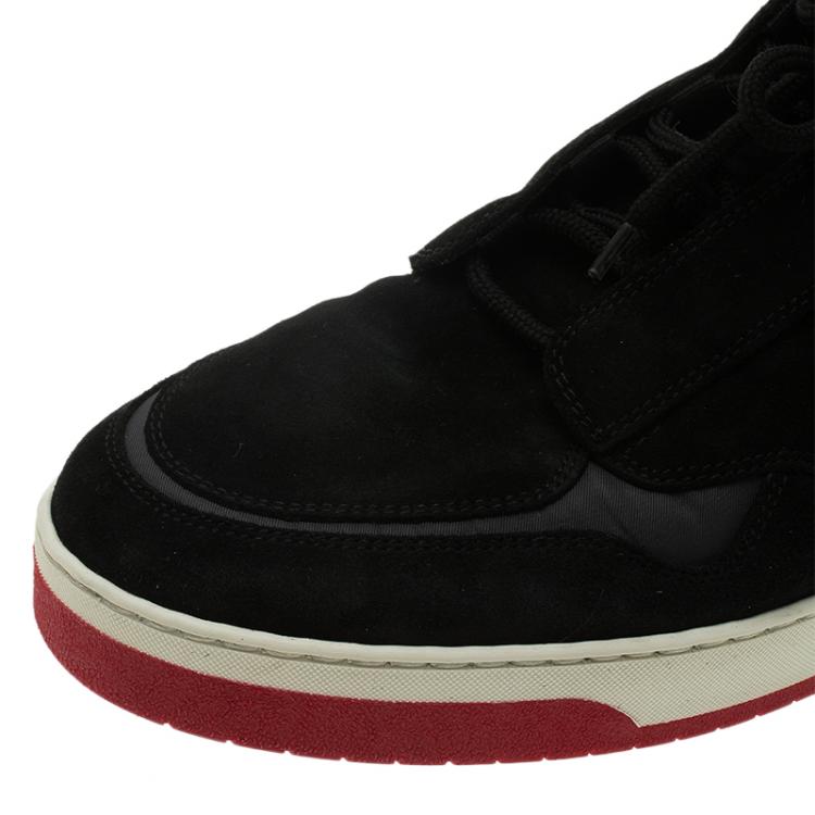 Pre Owned Louis Vuitton Black Suede Slipstream High Top Sneaker Size 43