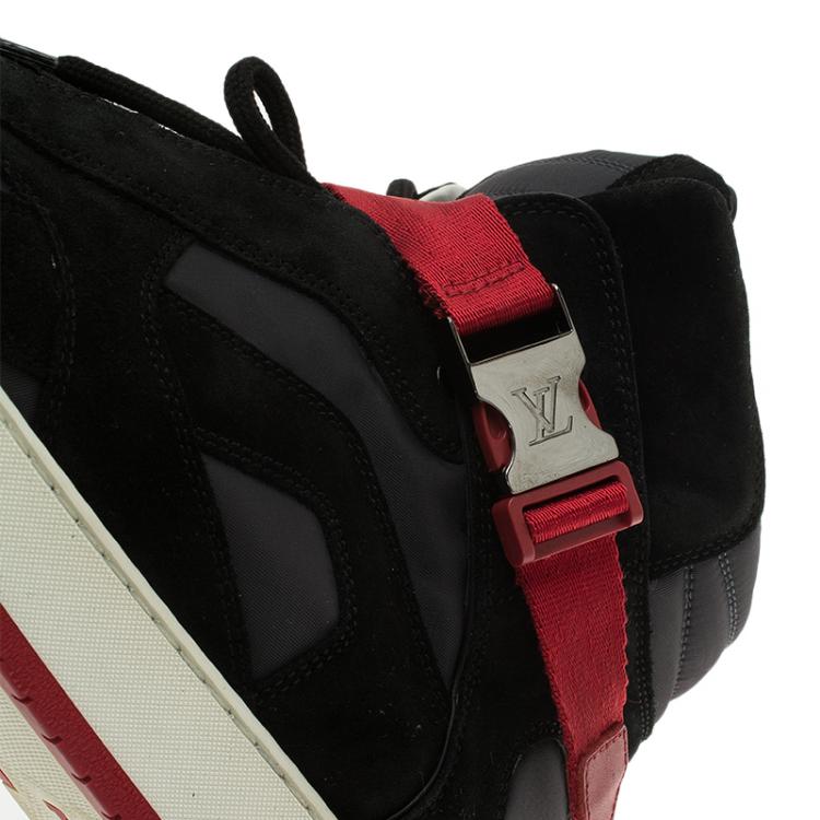 Pre Owned Louis Vuitton Black Suede Slipstream High Top Sneaker Size 43