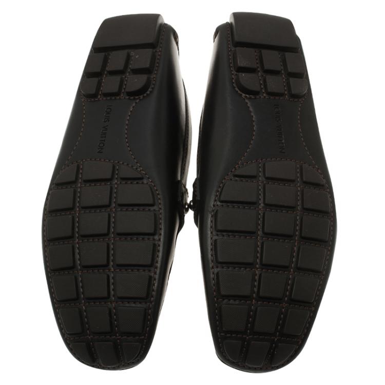 Pre Owned Louis Vuitton Black Leather Monte Carlo Loafers Size 42.5