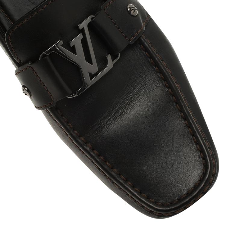 Pre Owned Louis Vuitton Black Leather Monte Carlo Loafers Size 42.5