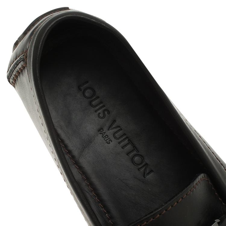 Pre Owned Louis Vuitton Black Leather Monte Carlo Loafers Size 42.5