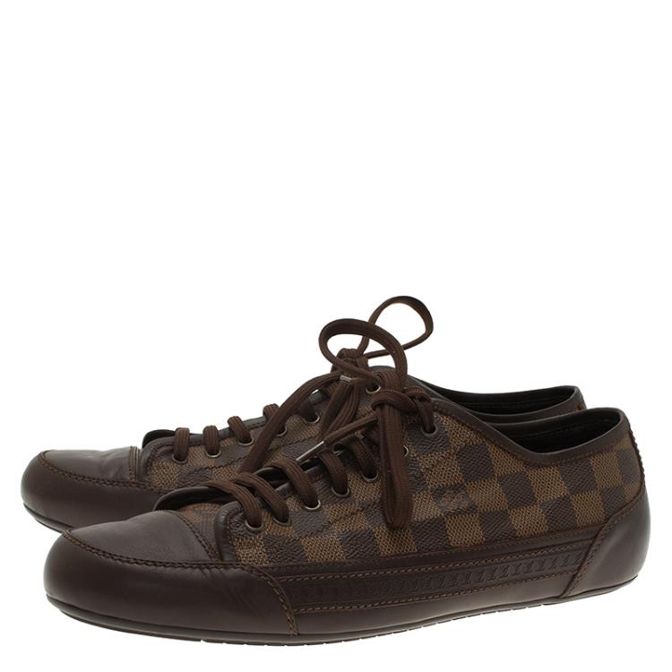 Pre Owned Louis Vuitton Damier Ebene Canvas and Leather Sneakers Size 42.5
