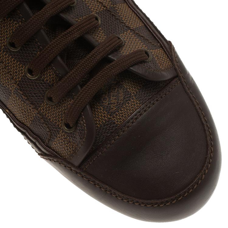 Pre Owned Louis Vuitton Damier Ebene Canvas and Leather Sneakers Size 42.5