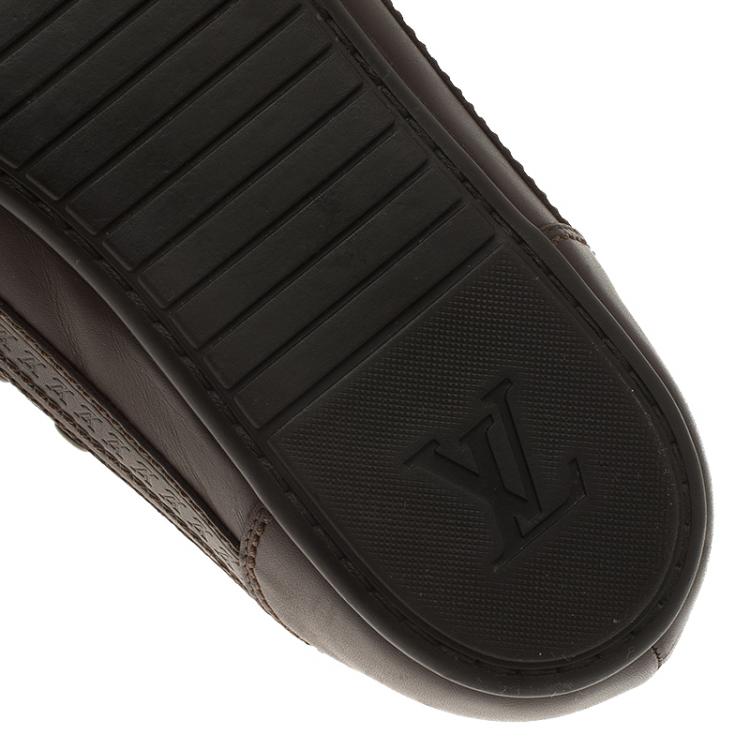 Pre Owned Louis Vuitton Damier Ebene Canvas and Leather Sneakers Size 42.5
