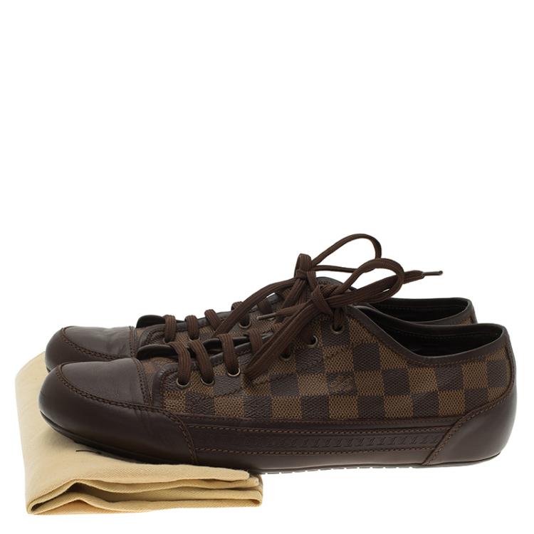 Pre Owned Louis Vuitton Damier Ebene Canvas and Leather Sneakers Size 42.5