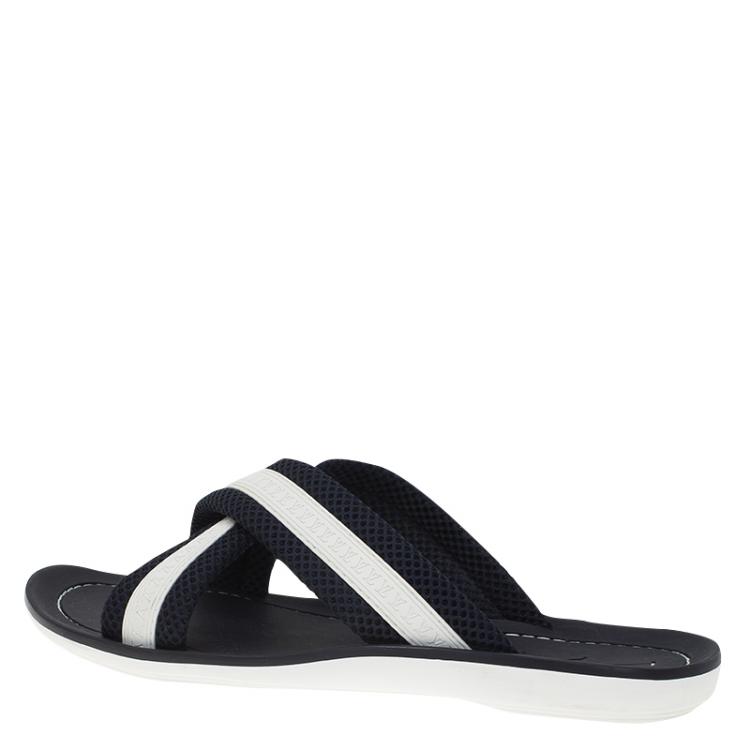 Pre Owned Louis Vuitton Two Tone Criss Cross Sandals Size 42.5