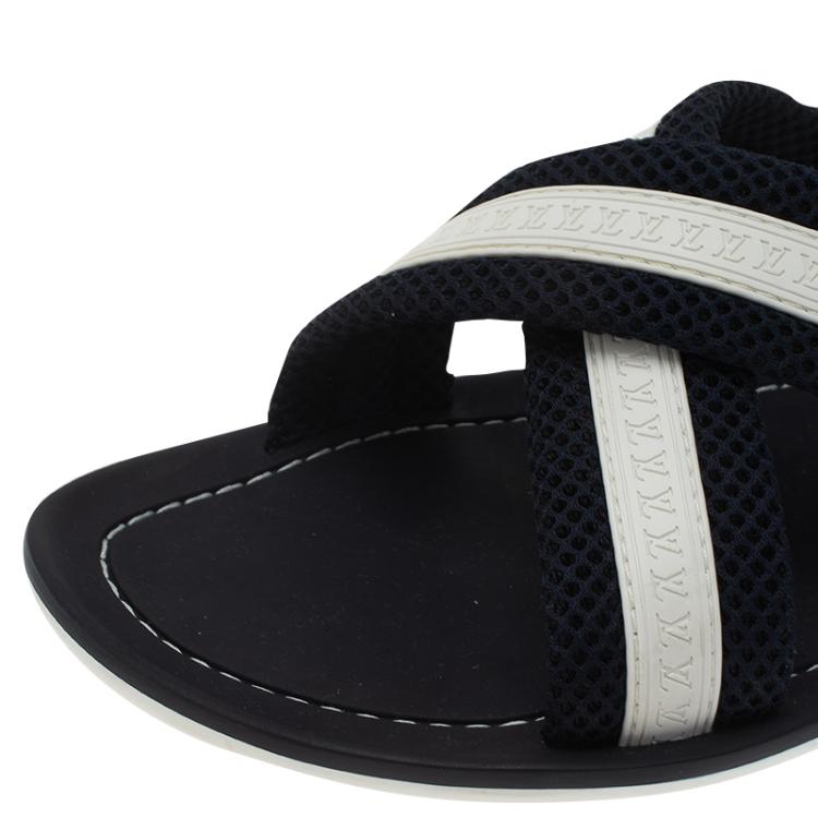 Pre Owned Louis Vuitton Two Tone Criss Cross Sandals Size 42.5