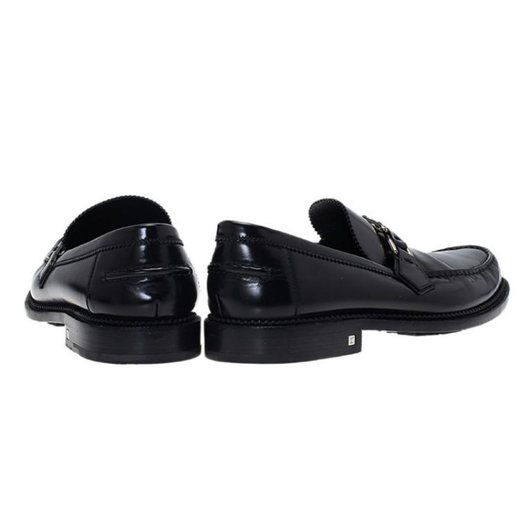 Pre Owned Louis Vuitton Black Leather Major Loafers Size 45