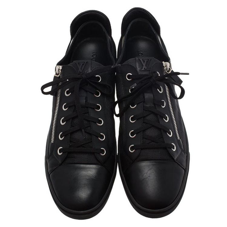Pre Owned Louis Vuitton Damier Graphite Leather and Nylon Punchy Sneakers Size 44.5