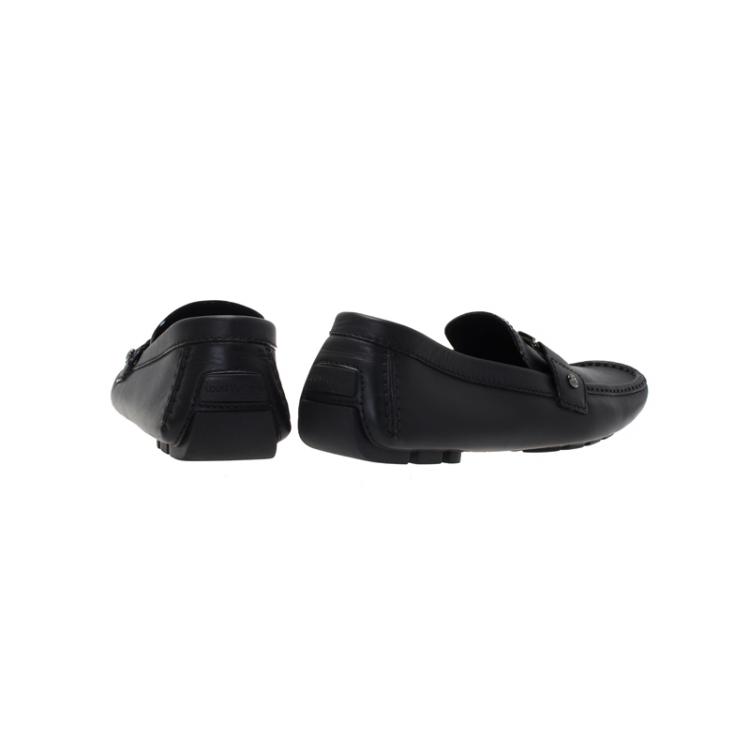 Pre Owned Louis Vuitton Black Leather Monte Carlo Loafers Size 42