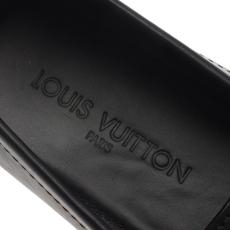 Pre Owned Louis Vuitton Black Leather Monte Carlo Loafers Size 42