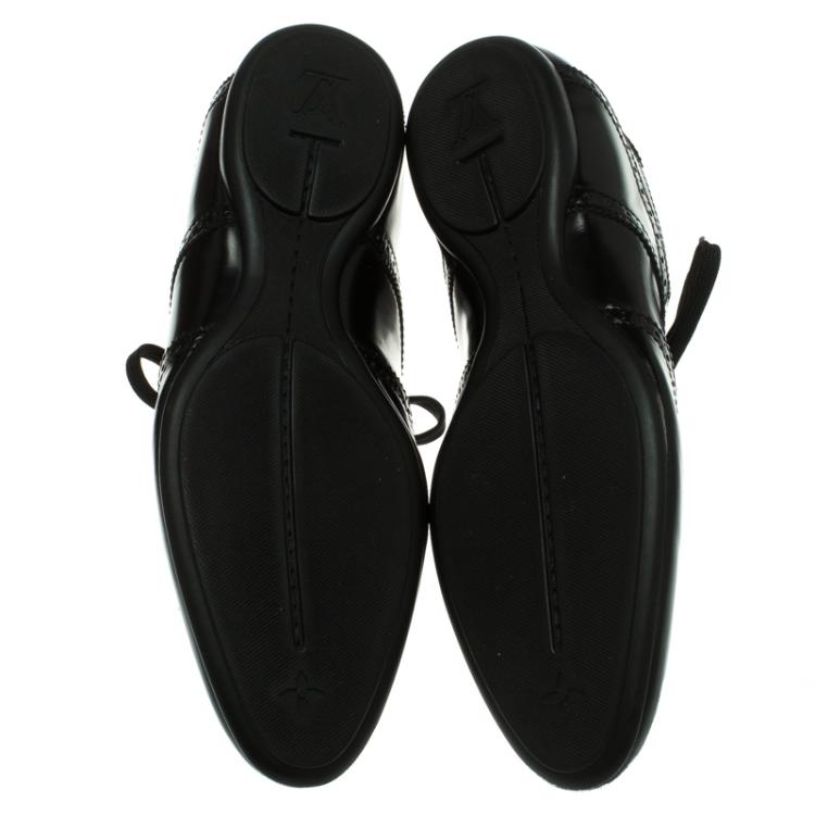Pre Owned Louis Vuitton Black Brogue Leather Explorer Sneakers Size 41.5