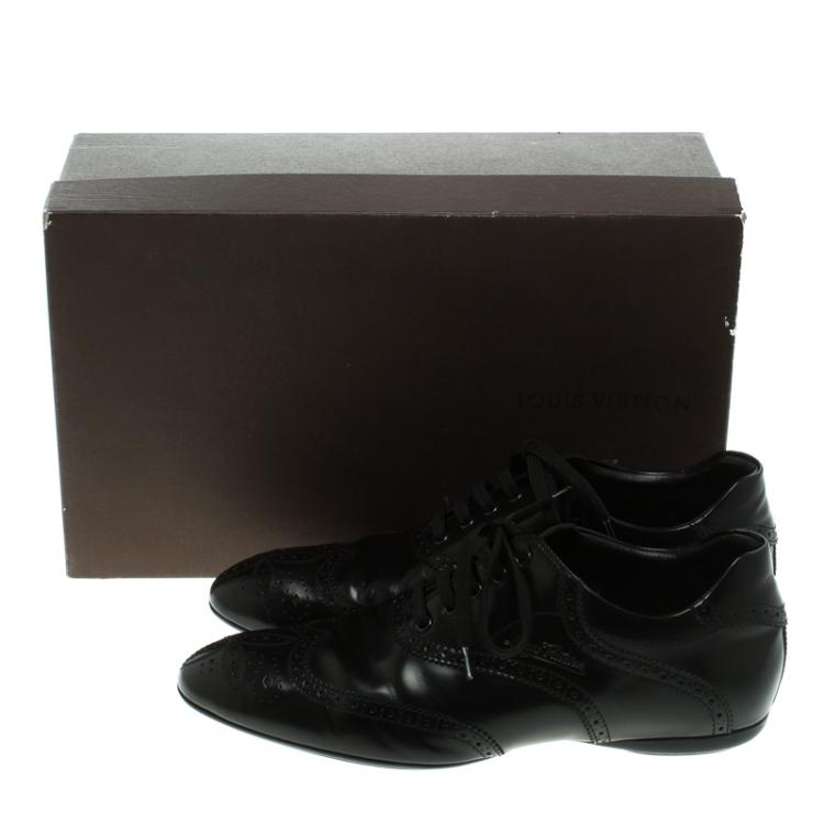 Pre Owned Louis Vuitton Black Brogue Leather Explorer Sneakers Size 41.5
