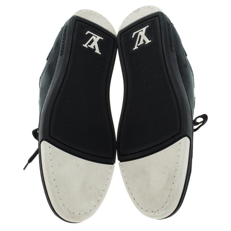 Pre Owned Louis Vuitton Navy Blue Nubuck And Suede  V Gaston Sneakers Size 42.5