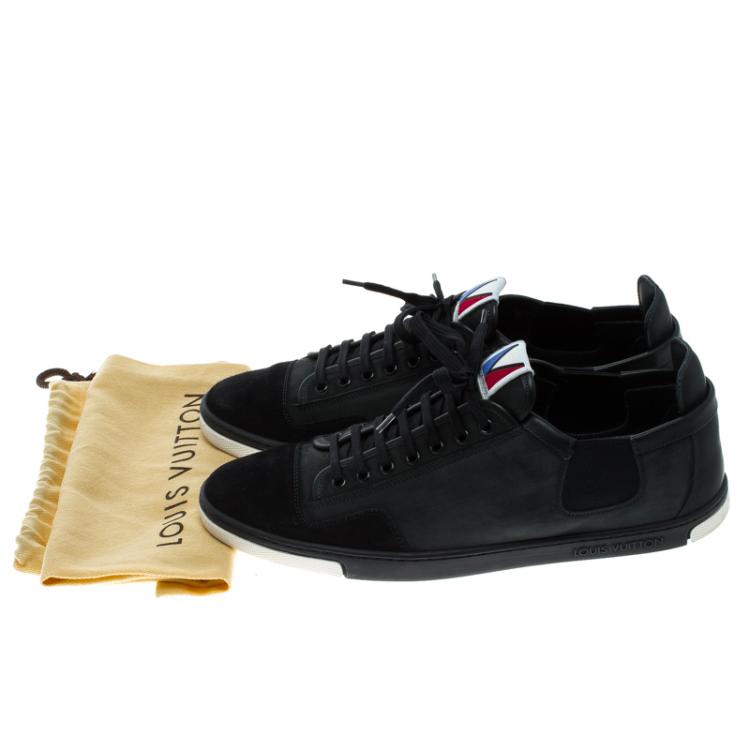 Pre Owned Louis Vuitton Navy Blue Nubuck And Suede  V Gaston Sneakers Size 42.5