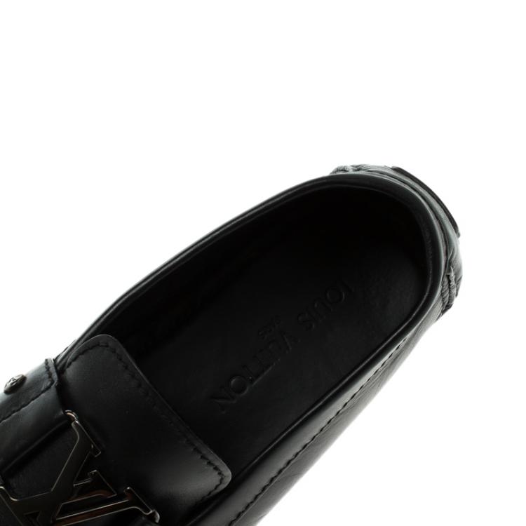 Pre Owned Louis Vuitton Black Leather Monte Carlo Loafers Size 40