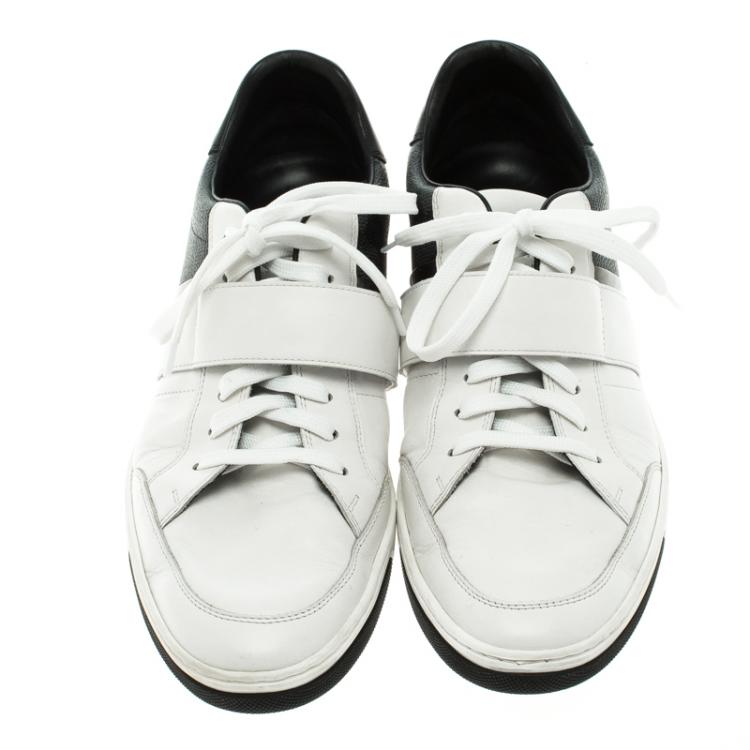 Pre Owned Louis Vuitton Monochrome Damier Graphite Canvas And Leather Sneakers Size 42.5