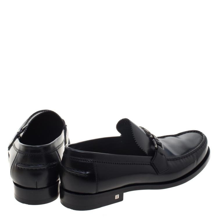 Pre Owned Louis Vuitton Black Leather Major Loafers Size 42