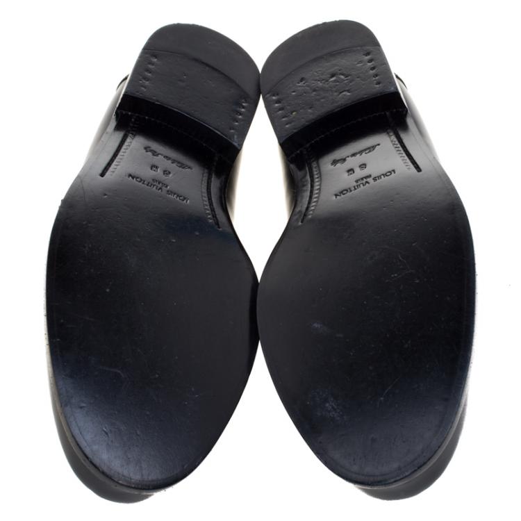 Pre Owned Louis Vuitton Black Leather Major Loafers Size 42