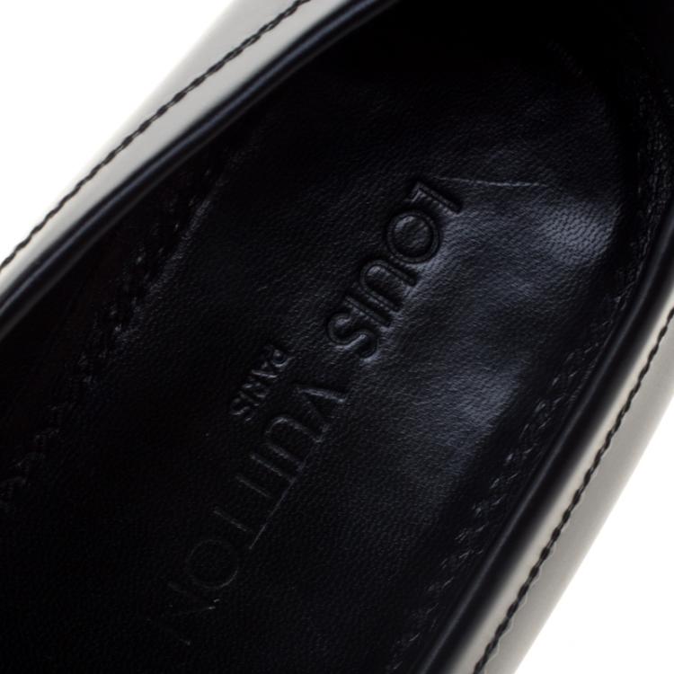 Pre Owned Louis Vuitton Black Leather Major Loafers Size 42
