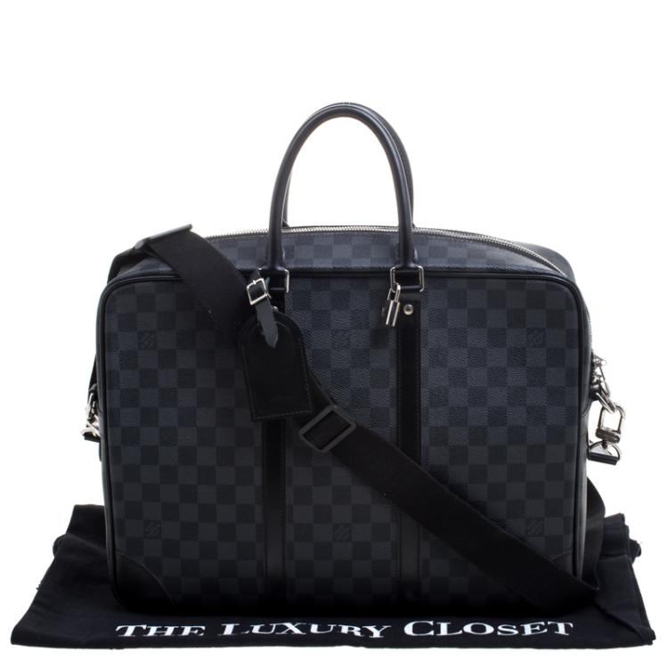 Pre Owned Louis Vuitton Damier Graphite Canvas Porte Documents Voyage Travel Bag