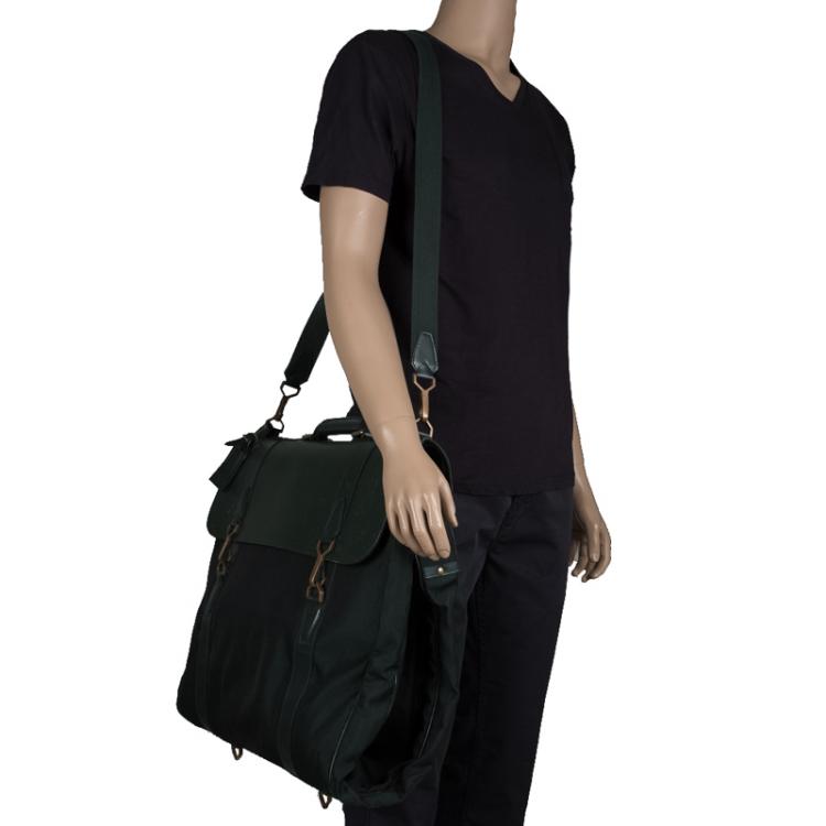 Louis Vuitton Black/Green Taiga Leather and Nylon Gibeciere