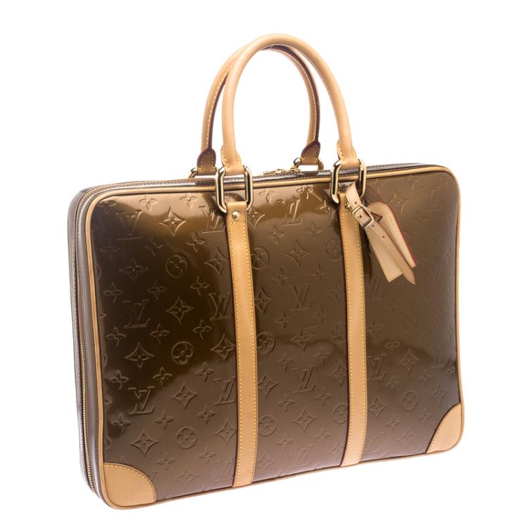 Pre Owned Louis Vuitton Bronze Monogram Vernis Vandam Briefcase