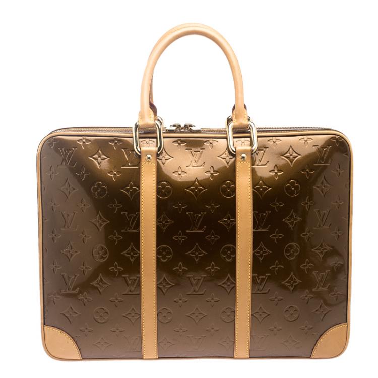Pre Owned Louis Vuitton Bronze Monogram Vernis Vandam Briefcase