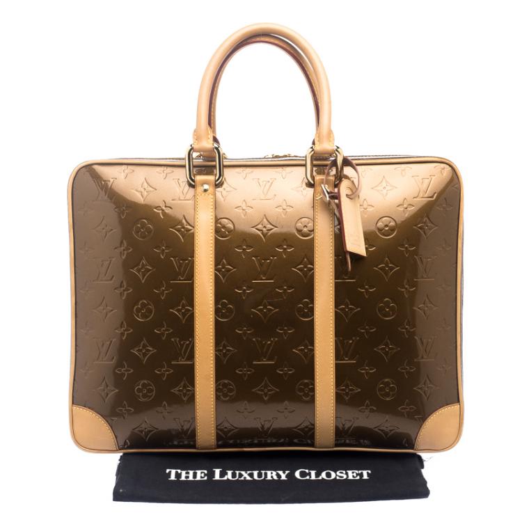 Pre Owned Louis Vuitton Bronze Monogram Vernis Vandam Briefcase