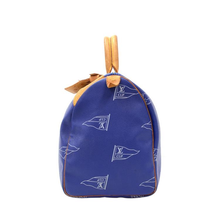 Pre Owned Louis Vuitton Blue Canvas Limited Edition 1995 Keepall 45 