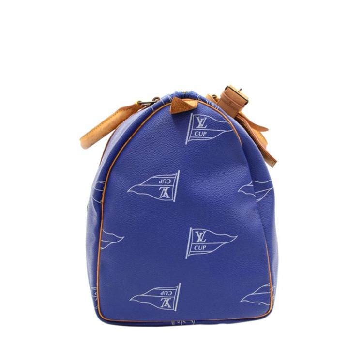 Pre Owned Louis Vuitton Blue Canvas Limited Edition 1995 Keepall 45 