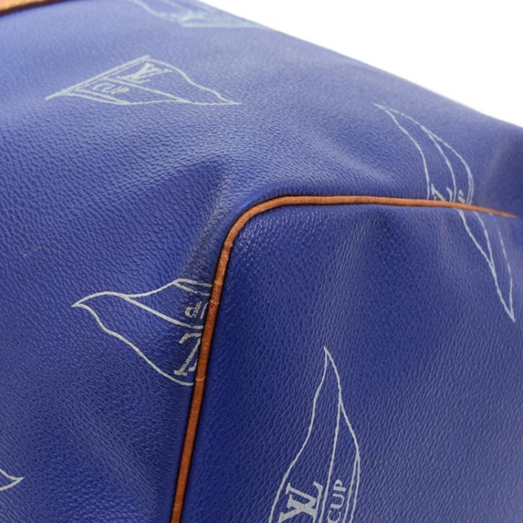 Pre Owned Louis Vuitton Blue Canvas Limited Edition 1995 Keepall 45 