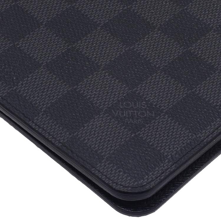 Pre Owned Louis Vuitton Black Damier Graphite Desk Agenda Cover