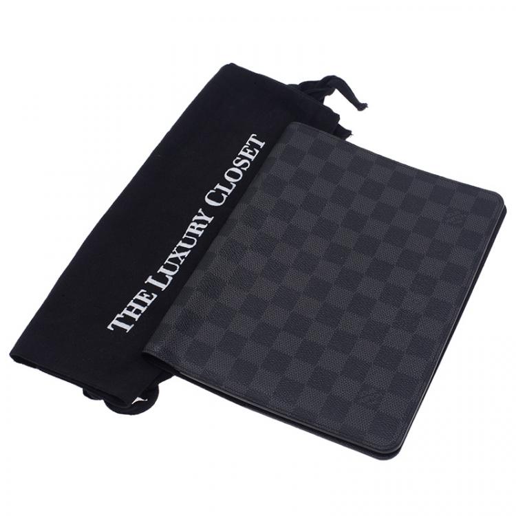 Pre Owned Louis Vuitton Black Damier Graphite Desk Agenda Cover