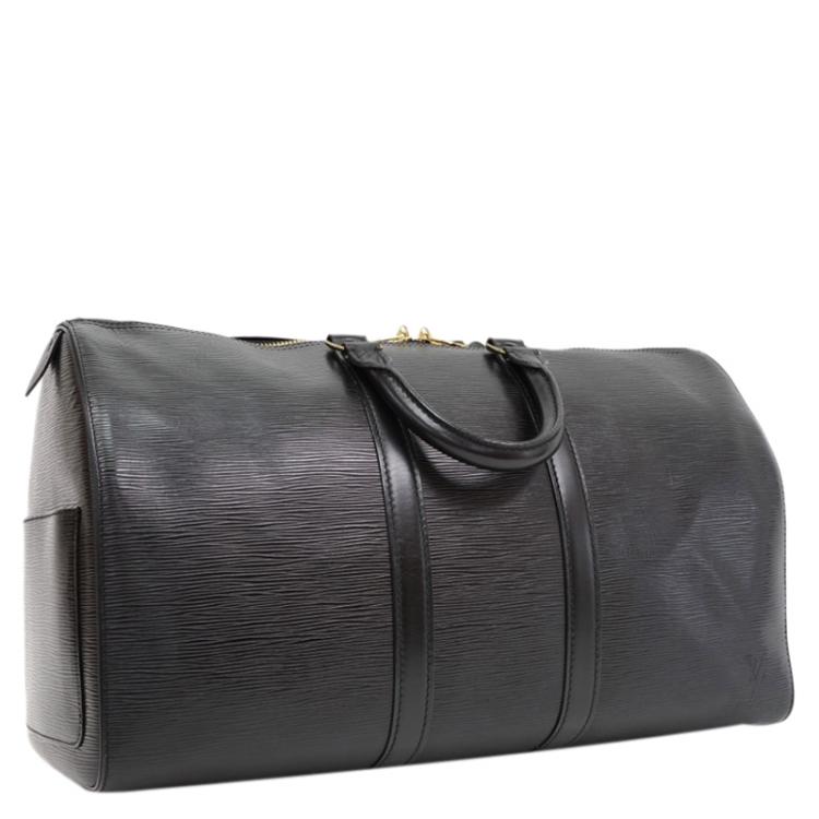 Pre Owned Louis Vuitton Black Epi Leather Keepall 45