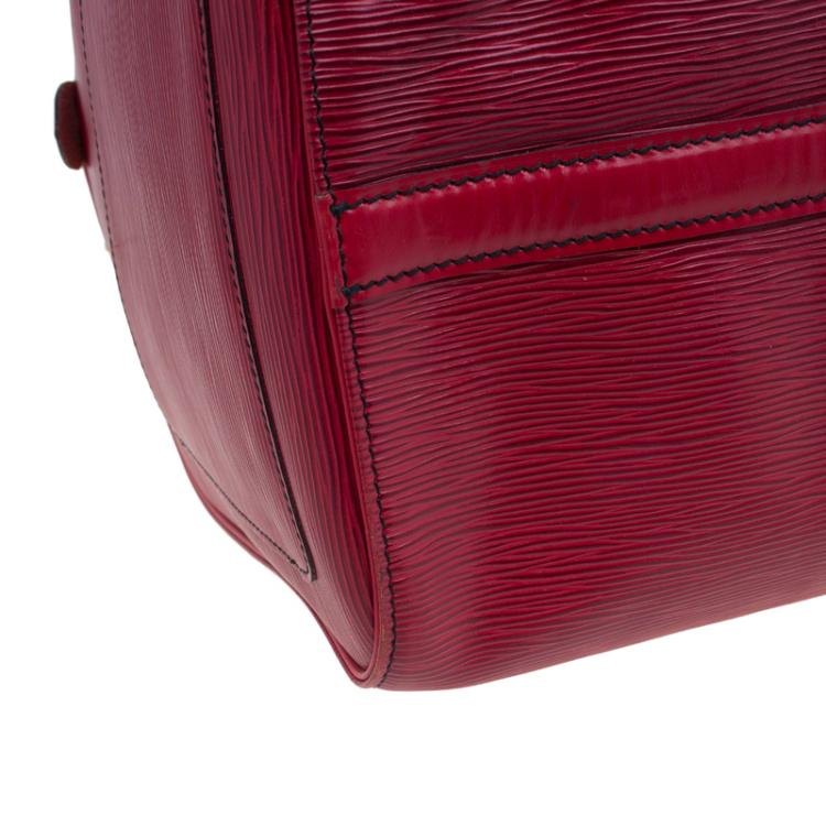 Pre Owned Louis Vuitton Red Epi Leather Keepall 50
