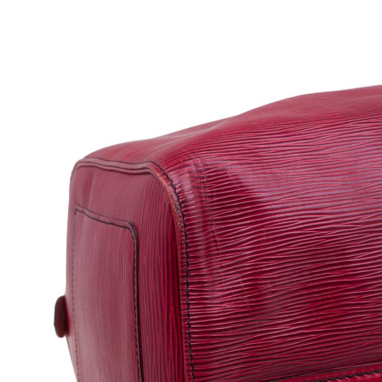 Pre Owned Louis Vuitton Red Epi Leather Keepall 50