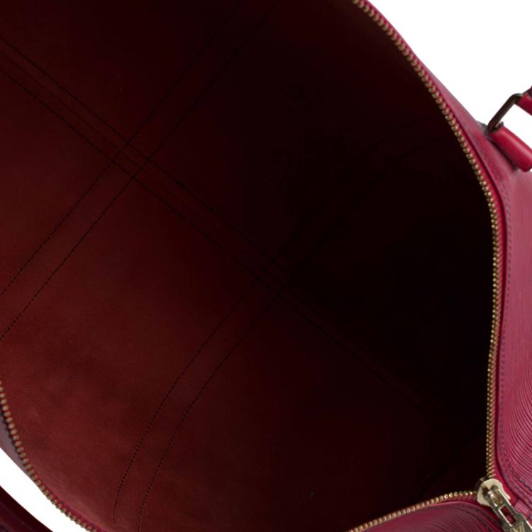 Pre Owned Louis Vuitton Red Epi Leather Keepall 50