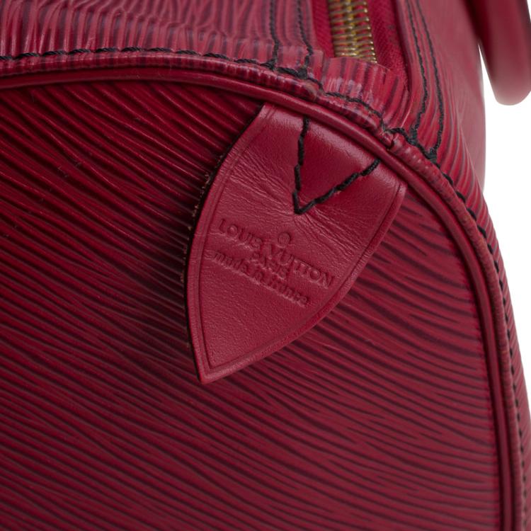 Pre Owned Louis Vuitton Red Epi Leather Keepall 50