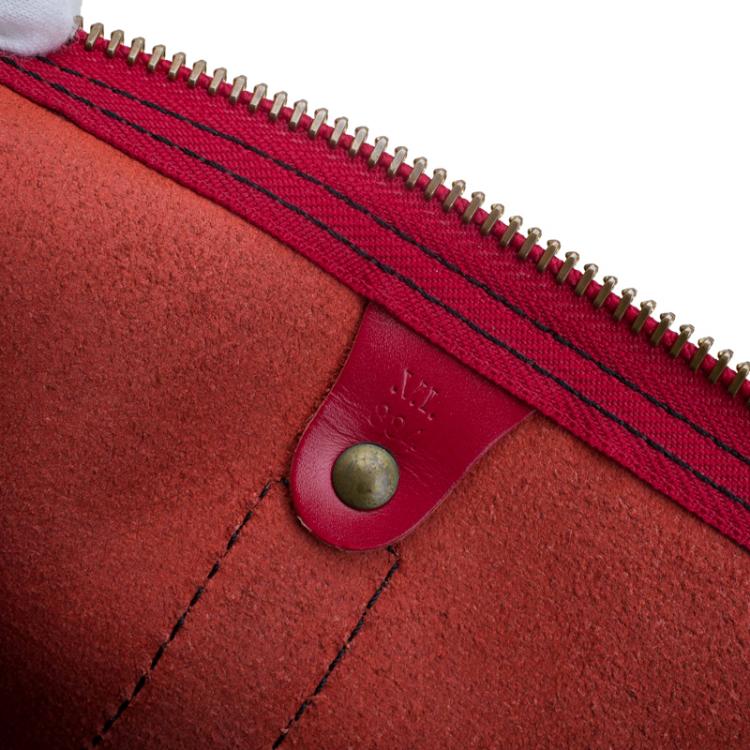 Pre Owned Louis Vuitton Red Epi Leather Keepall 50