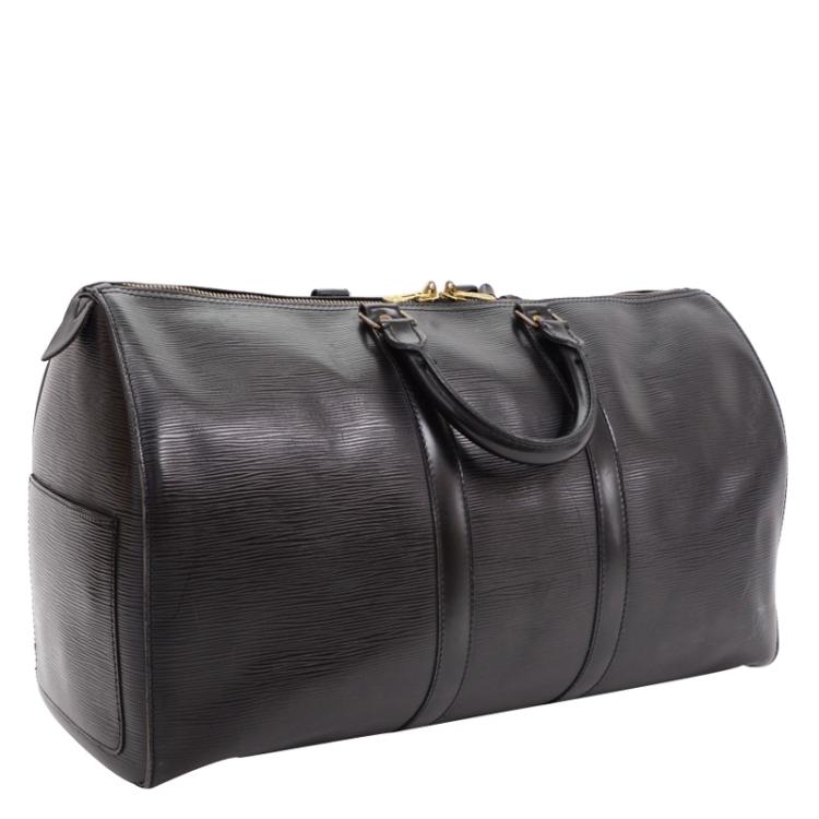 Pre Owned Louis Vuitton Black Epi Leather Keepall 45