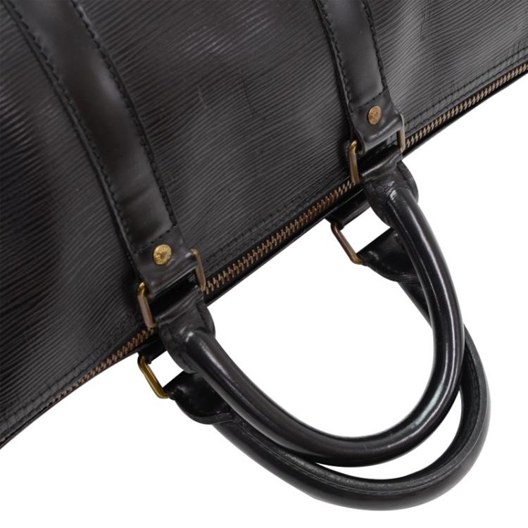 Pre Owned Louis Vuitton Black Epi Leather Keepall 45