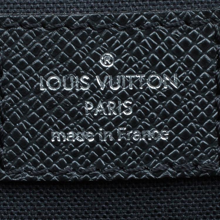 Pre Owned Louis Vuitton Black Taiga Leather Odessa Computer Case Bag