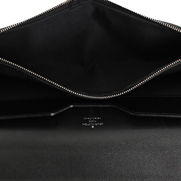 Pre Owned Louis Vuitton Black Taiga Leather Serviette Kourad Briefcase